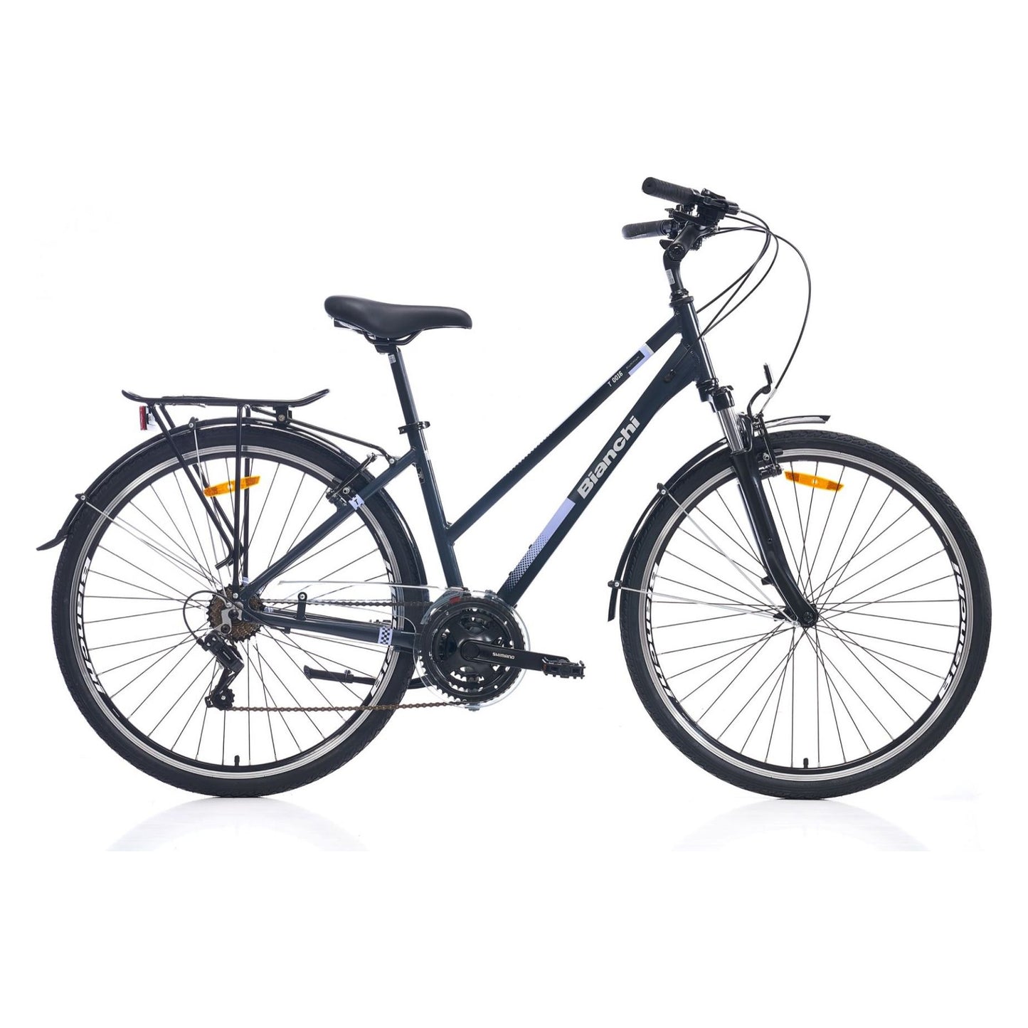 Bianchi T0016-L 28 Jant V Fren Trekking Bisiklet (Koyu Gri-Celeste)