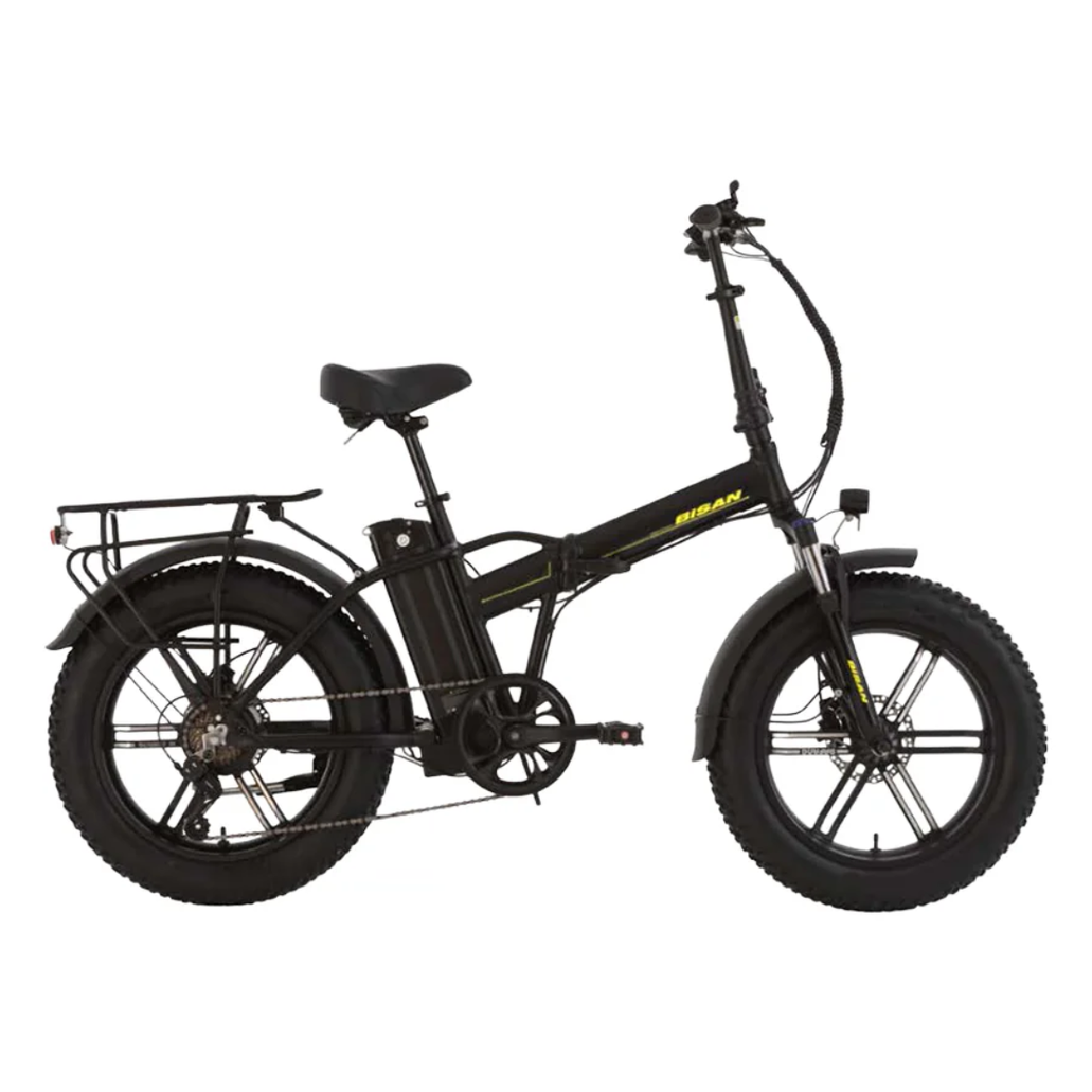 Bisan E-Folding F3 20 Jant Hd Elektrikli Katlanır Bisiklet (Mat Siyah-Sarı)
