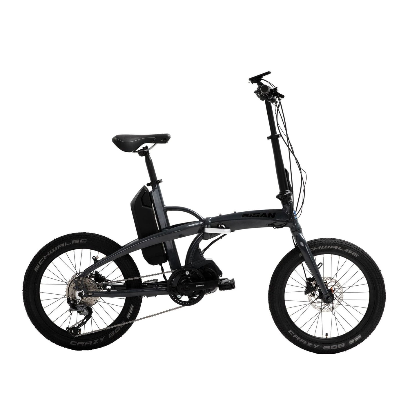 Bisan E-Folding Strike Elektrikli Katlanır Bisiklet (Gri-Siyah)