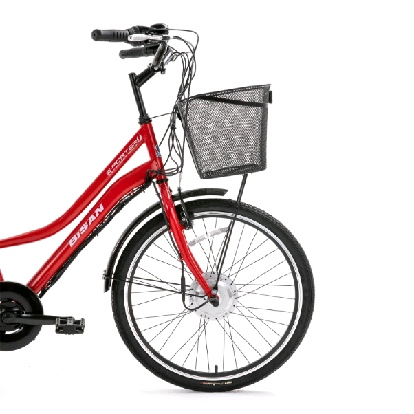 Bisan E-Porter Shimano Nexus 3 Elektrikli Kargo Bisikleti (Kırmızı Beyaz)