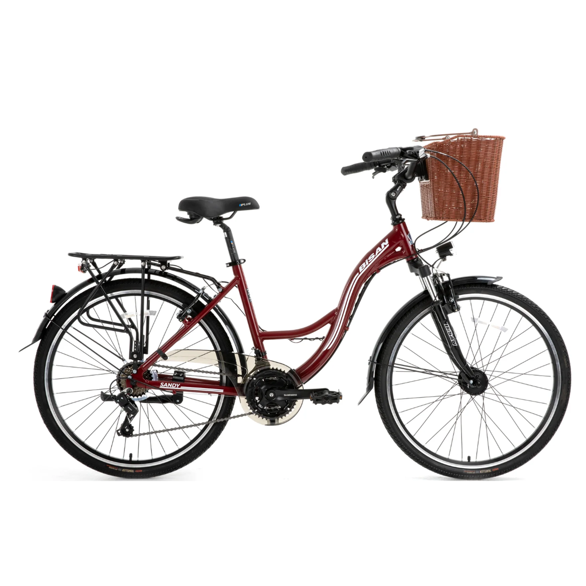 Bisan Sandy 26 Jant V Fren Şehir Bisikleti (Bordo-Beyaz)