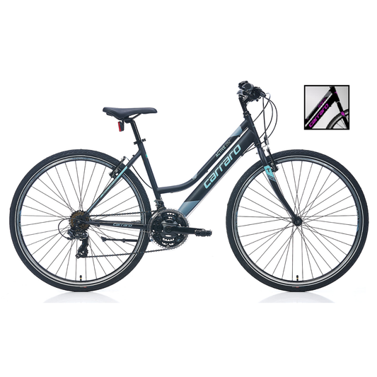 Carraro Active 282 28 Jant V-Fren Şehir Bisikleti (Mat Siyah Koyu Gri Mor)