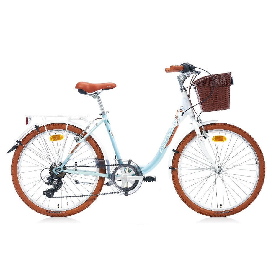 Carraro Juliana 24 Jant V Fren Şehir Bisikleti (Beyaz Turkuaz Kahverengi)
