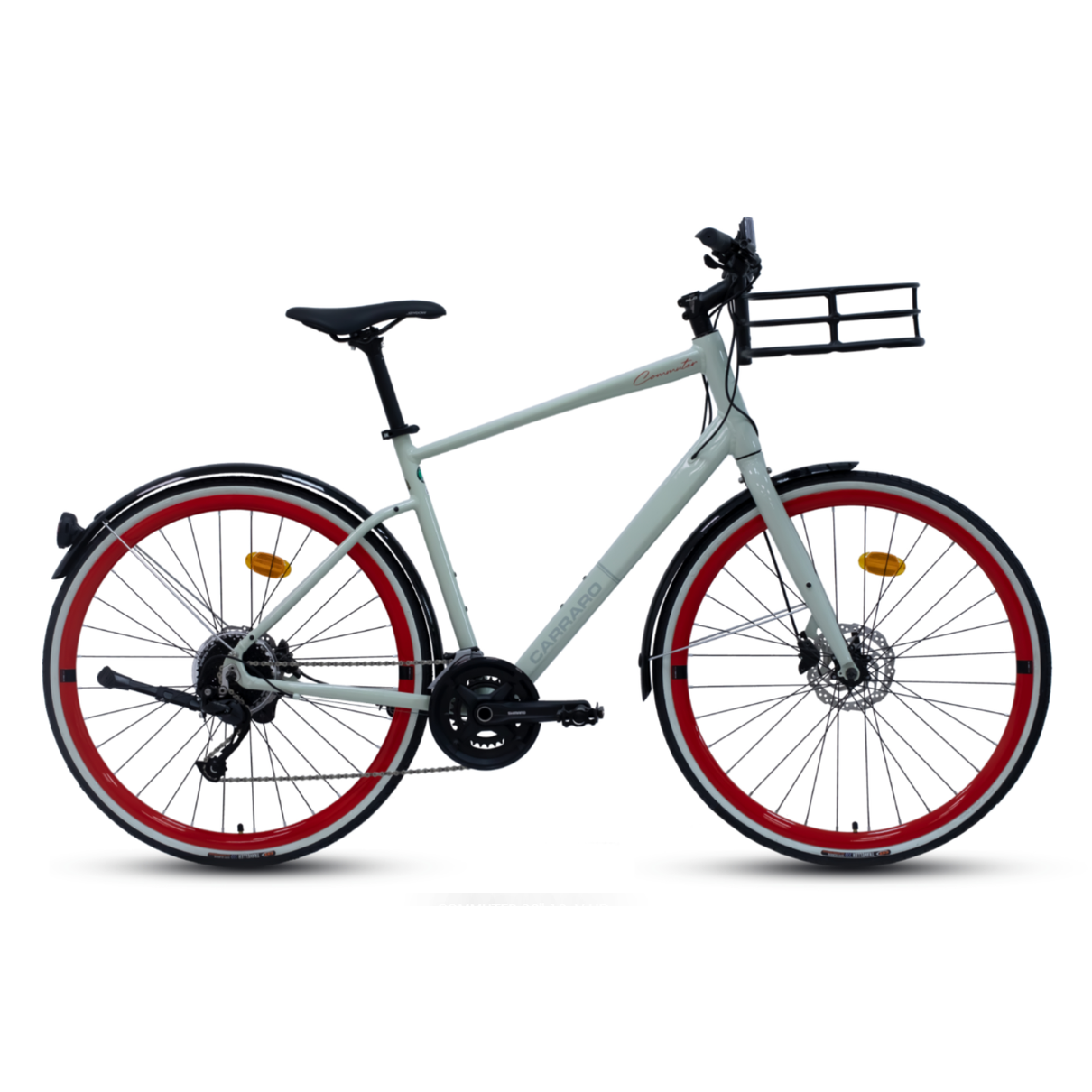 Carraro Commuter 28 Jant Hd Şehir Bisikleti (Çimento Grisi Kırmızı)