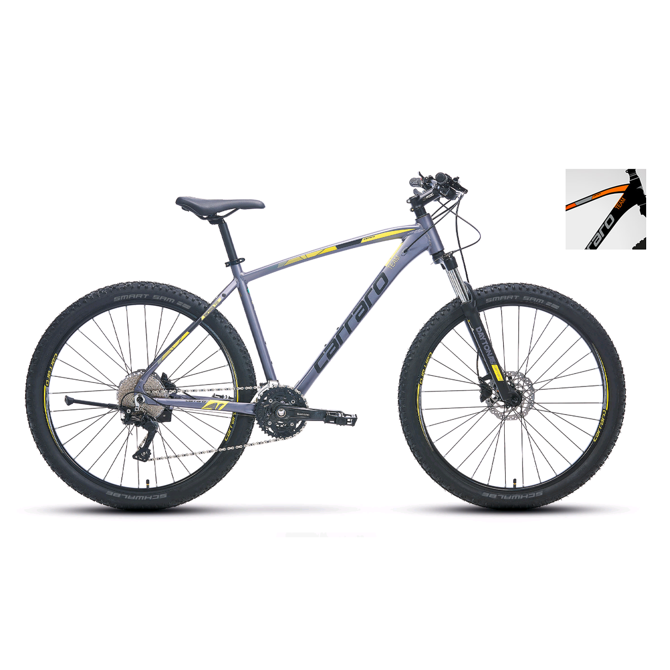 Carraro Daytona 730 27.5-Jant Hd Dağ Bisikleti (Mat Siyah Gümüş Turuncu)