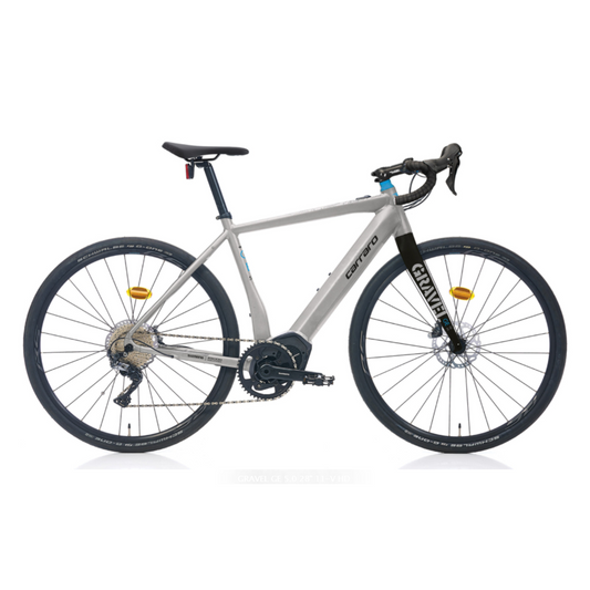 Carraro Gravel GE 5.0 28 Jant Hd Elektrikli Bisiklet (Mat Gümüş-Siyah-Mavi)