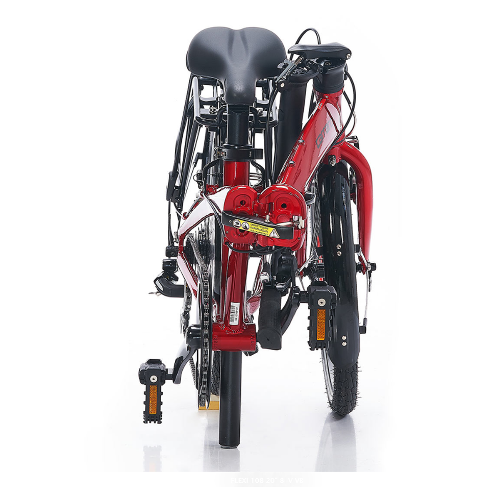 Carraro Flexi 108 20 Jant V Fren Katlanır Bisiklet (Mat Antrasit-Siyah-Kırmızı)