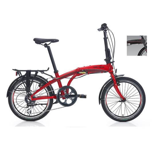 Carraro Flexi 108 20 Jant V Fren Katlanır Bisiklet (Mat Antrasit-Siyah-Kırmızı)