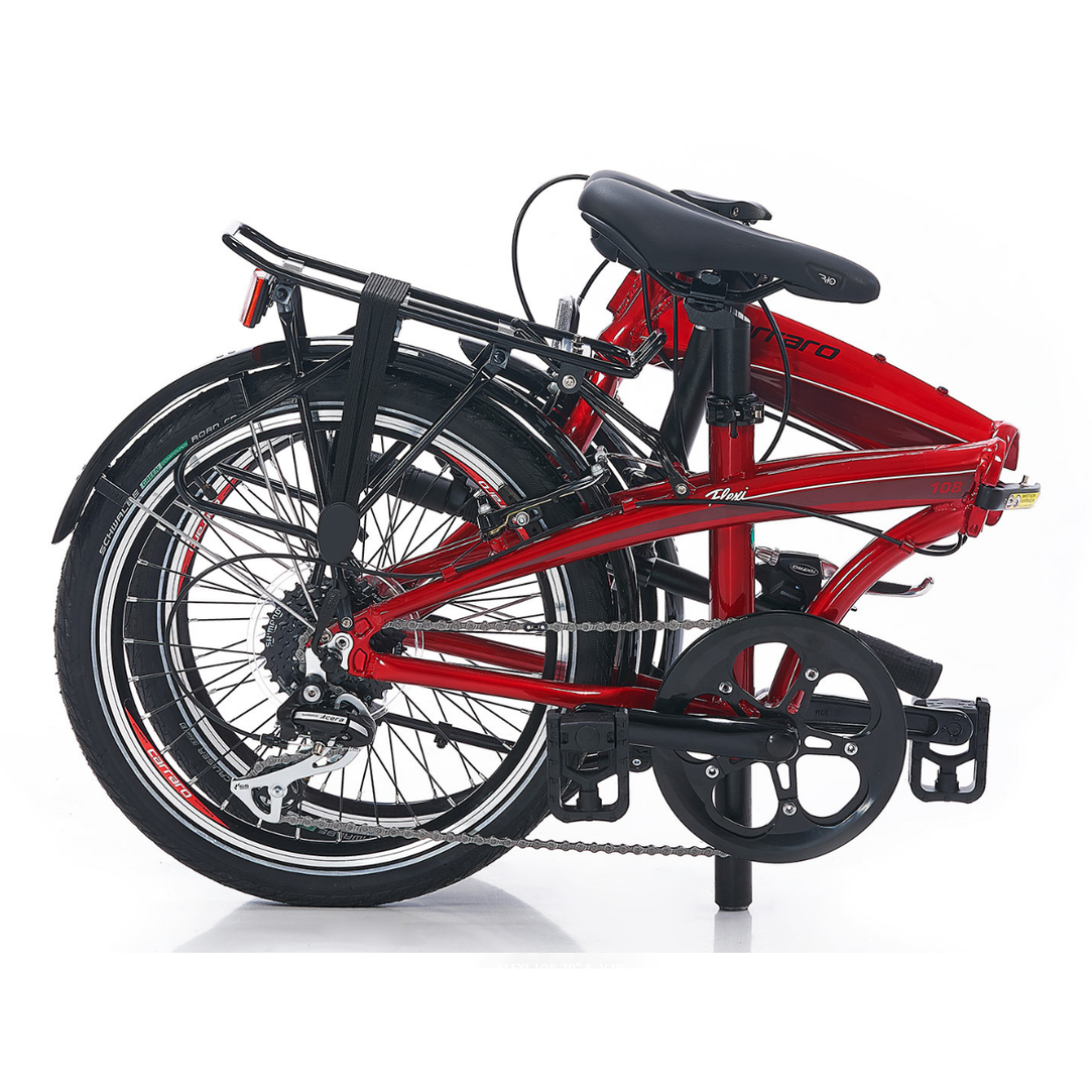 Carraro Flexi 108 20 Jant V Fren Katlanır Bisiklet (Mat Antrasit-Siyah-Kırmızı)