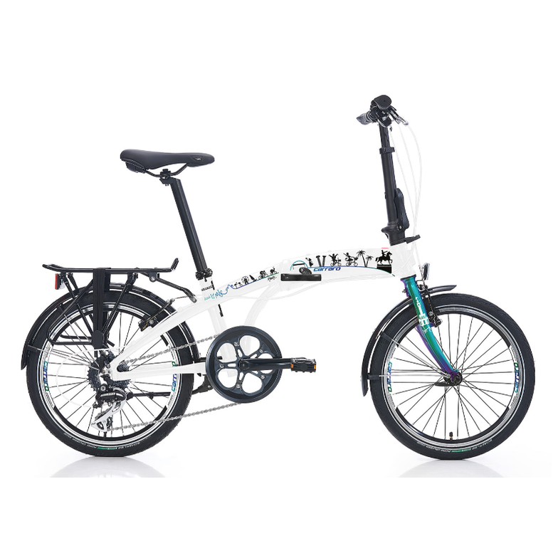 Carraro Güzel İzmir 20 Jant V-Fren Katlanır Bisiklet (Beyaz-Siyah-Turkuaz)