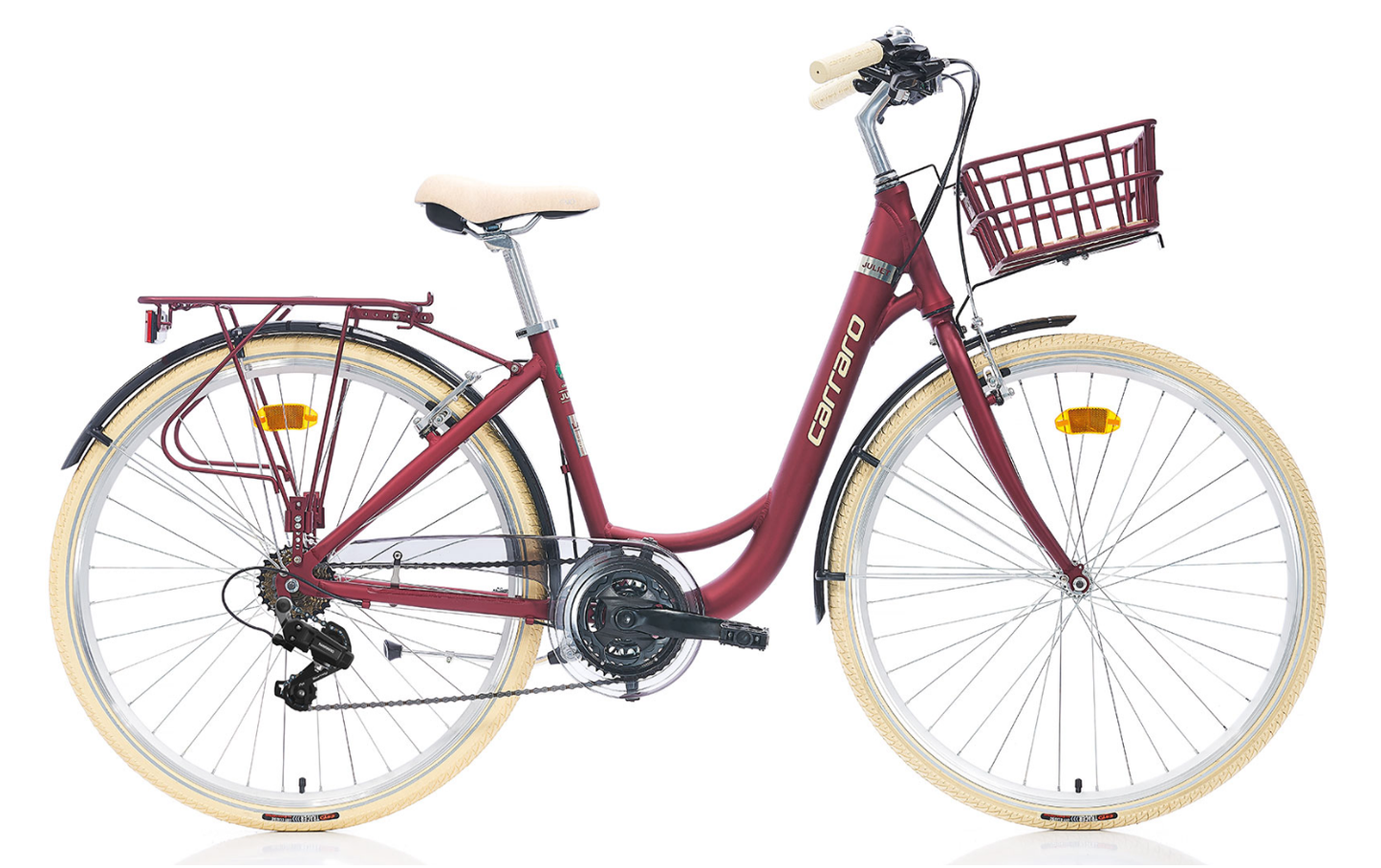 Carraro Juliet 26 Jant V-Fren Şehir Bisikleti (Mat Mürdüm-Krom-Krem)