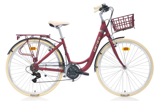 Carraro Juliet 26 Jant V-Fren Şehir Bisikleti (Mat Mürdüm-Krom-Krem)