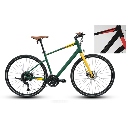 Carraro Sportive 328C 28 Jant Hd Şehir Bisikleti (Mat Siyah-Kırmızı)