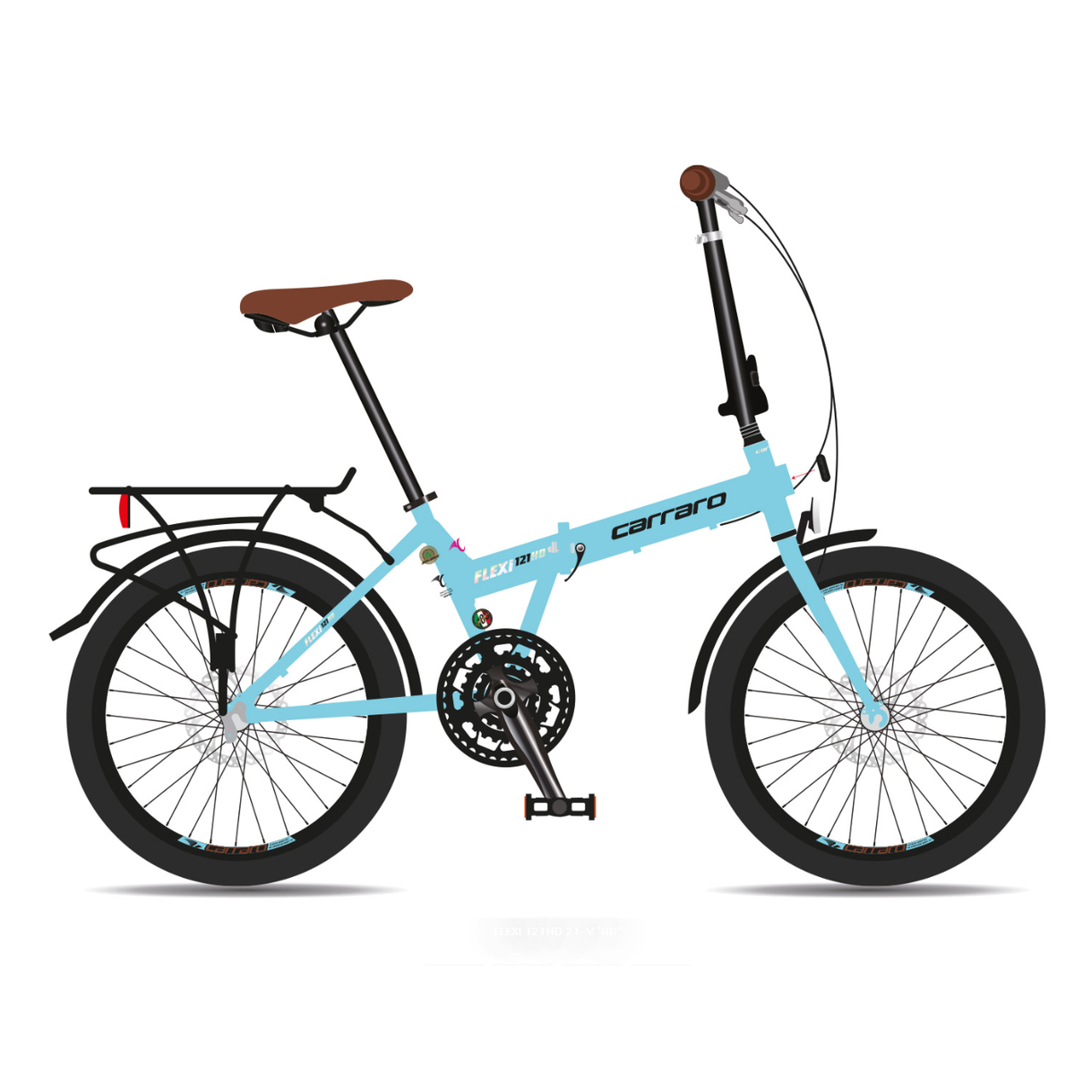 Carraro Flexi 121 HD Katlanır Bisiklet (Mavi-Siyah-Kahve)