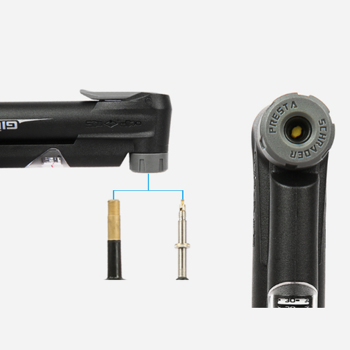 Giyo Gp-41CP Mini Bisiklet Pompası Basınç Göstergeli Clever Valve