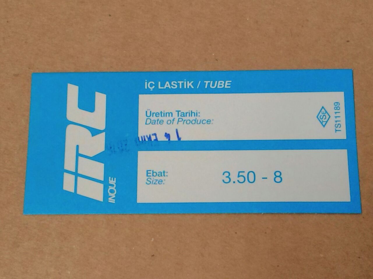 İÇ LASTİK 3.50-8 (EĞRİ SİBOP) (8575) (TR87)