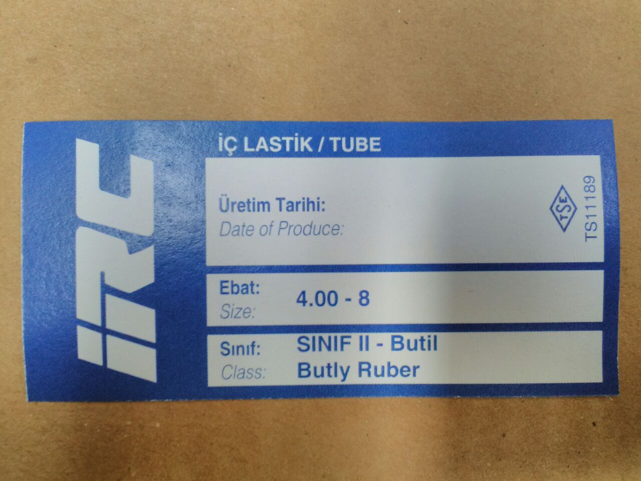 İÇ LASTİK 4.00-8 (EĞRİ SİBOP) (8587) (TR87)