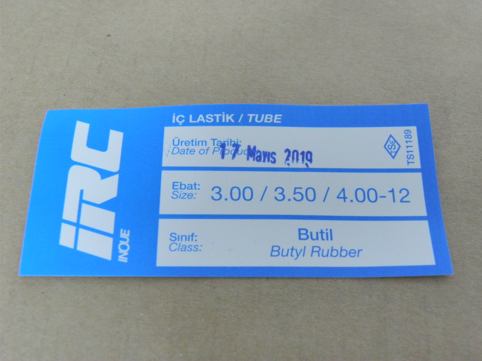 İÇ LASTİK 3.50/4.00-12 (DÜZ SİBOP) (8650) (TR4)