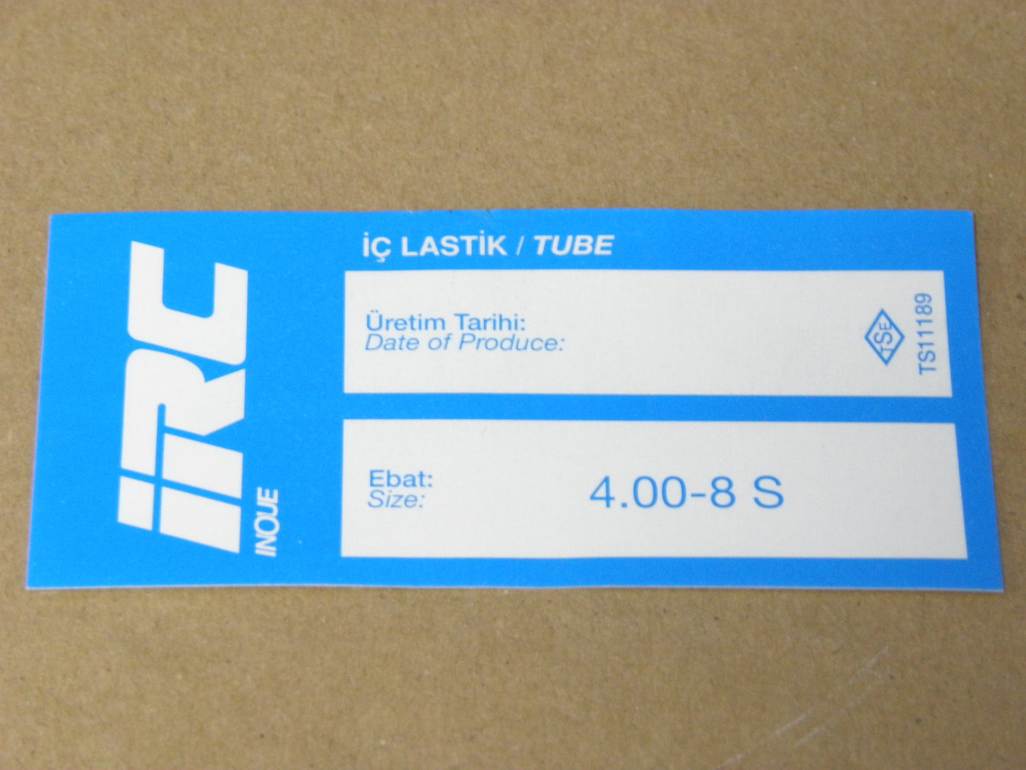 İÇ LASTİK 4.00-8 (DÜZ SİBOP) (8588) (TR13)