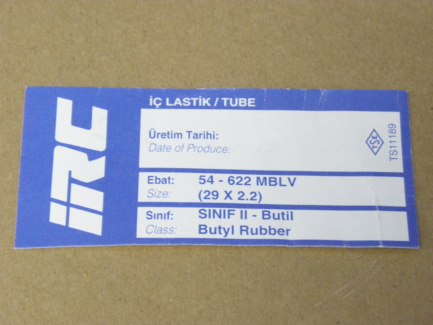 İÇ LASTİK 29 x 2.2 (54-622) (MB-L/V) (8626)