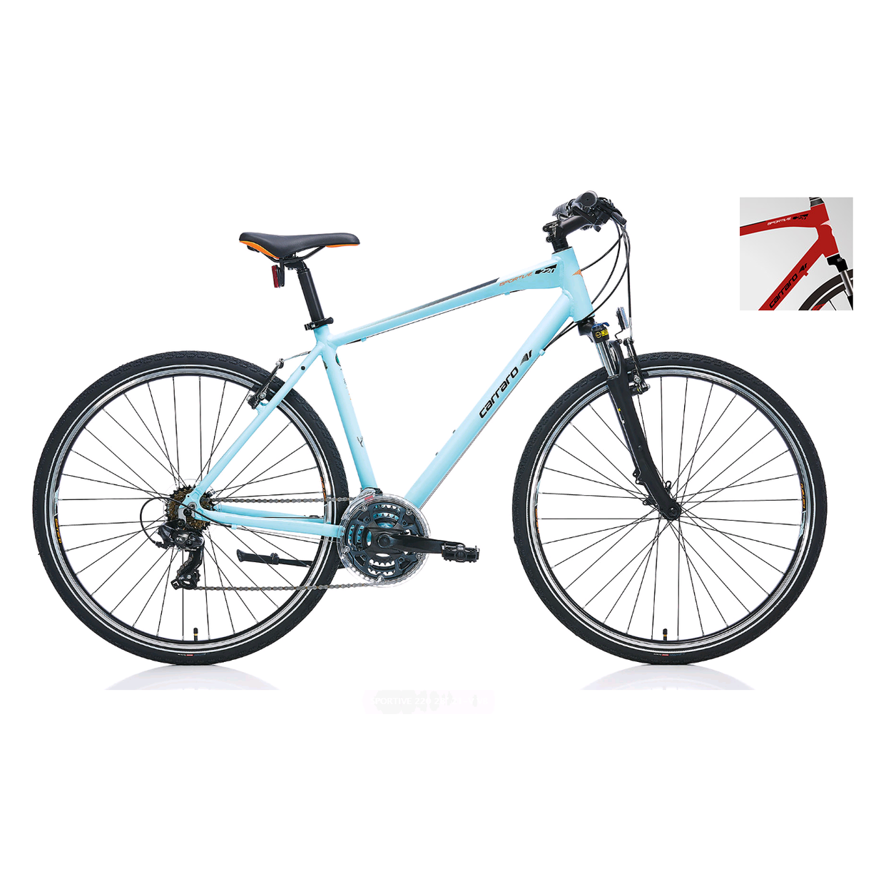 Carraro Sportive 220 28 Jant V-Fren Şehir Bisikleti (Mat Krom Kırmızı-Siyah-Beyaz)