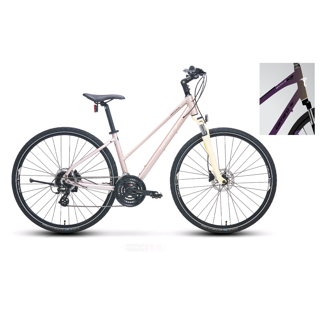Carraro Sportive 226 28 Jant Hd Şehir Bisikleti (Mat Kırmızı-Mor-Altın)