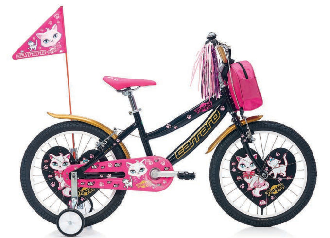 Carraro Moggy 20 Jant V Fren Çocuk Bisikleti (Siyah Altın Pembe)