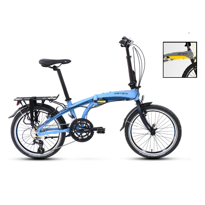 Carraro Flexi 116 20 Jant V Fren Katlanır Bisiklet (Mat Kül Gri Siyah Sarı)