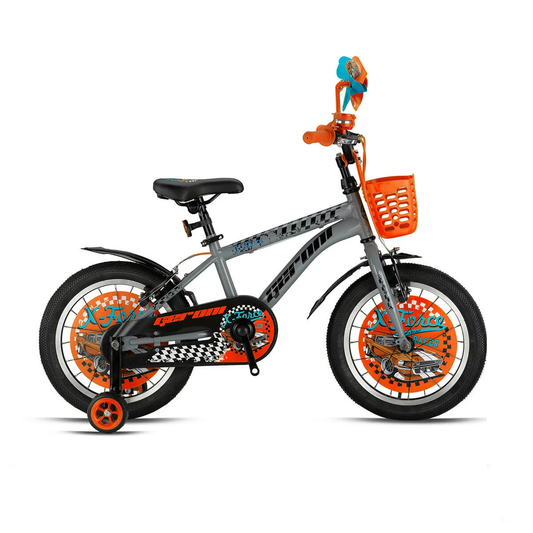 Geroni X-Force 16 Jant Çocuk Bisikleti (Nardo Gri-Siyah-Kırmızı)