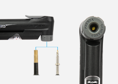 Giyo Gp-41CP Mini Bisiklet Pompası Basınç Göstergeli Clever Valve