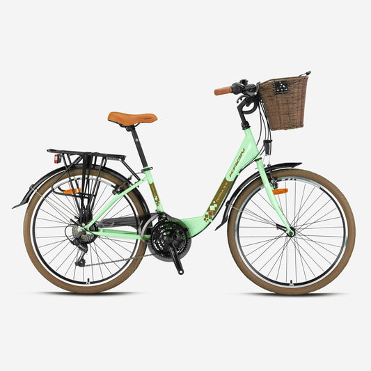 Kron Tetra 3.0 24 Jant V Fren Şehir Bisikleti (Mint Yeşil-Kahverengi/Bej)