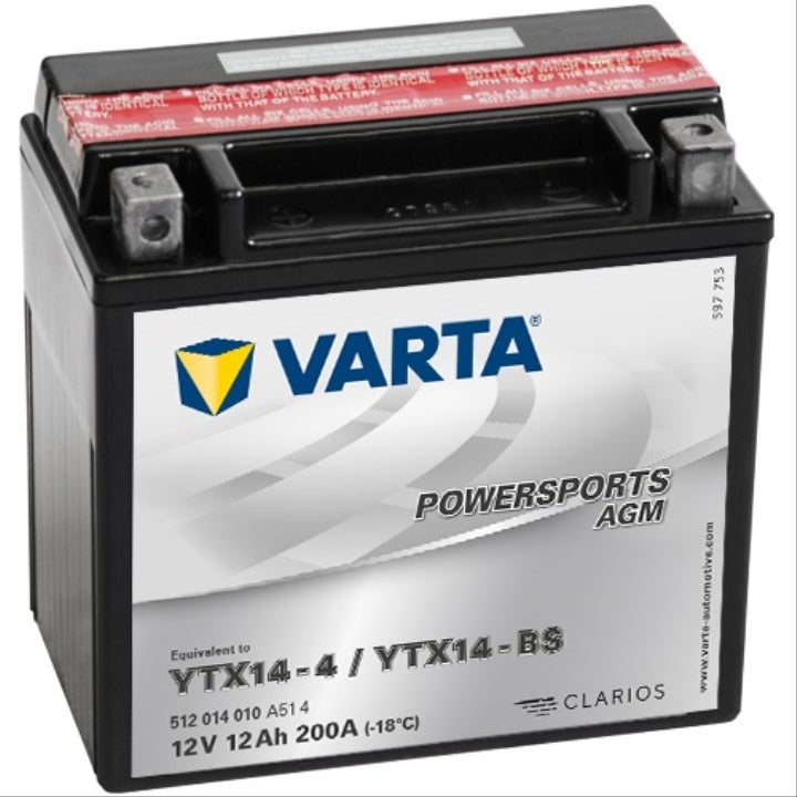 AKÜ MOTOR YTX14-BS 12V12Ah (SUYU YANINDA)