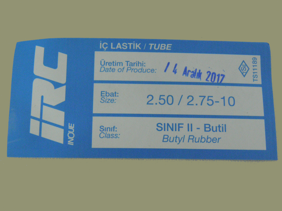 İÇ LASTİK 2.50/2.75-10 (DÜZ SİBOP) (8531)