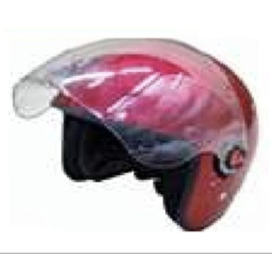 KASK ÇENELİKSİZ (Camlı) KIRMIZI