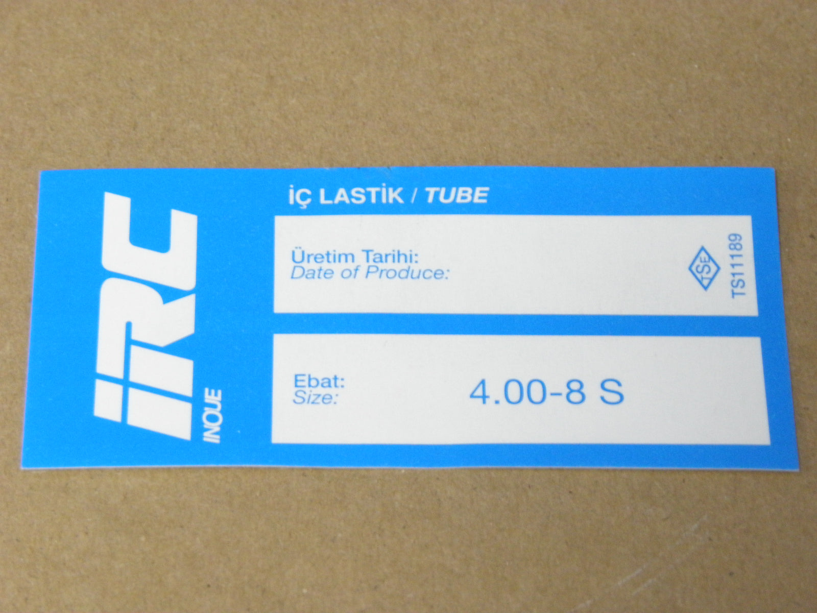 İÇ LASTİK 4.00-8  (DÜZ SİBOP) (8588) (TR13)